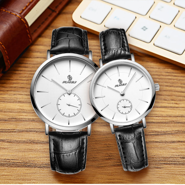 Minimalist Quartz Leather Strap Couple Watch