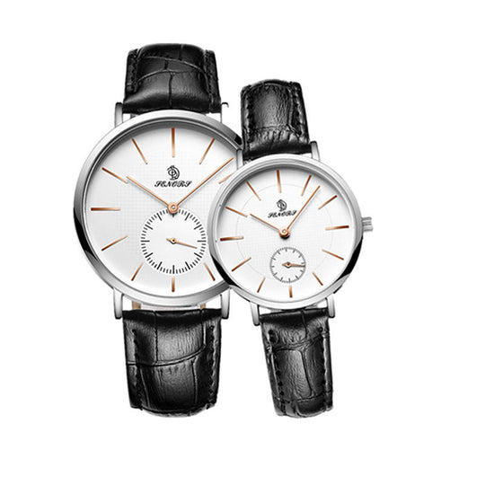Minimalist Quartz Leather Strap Couple Watch