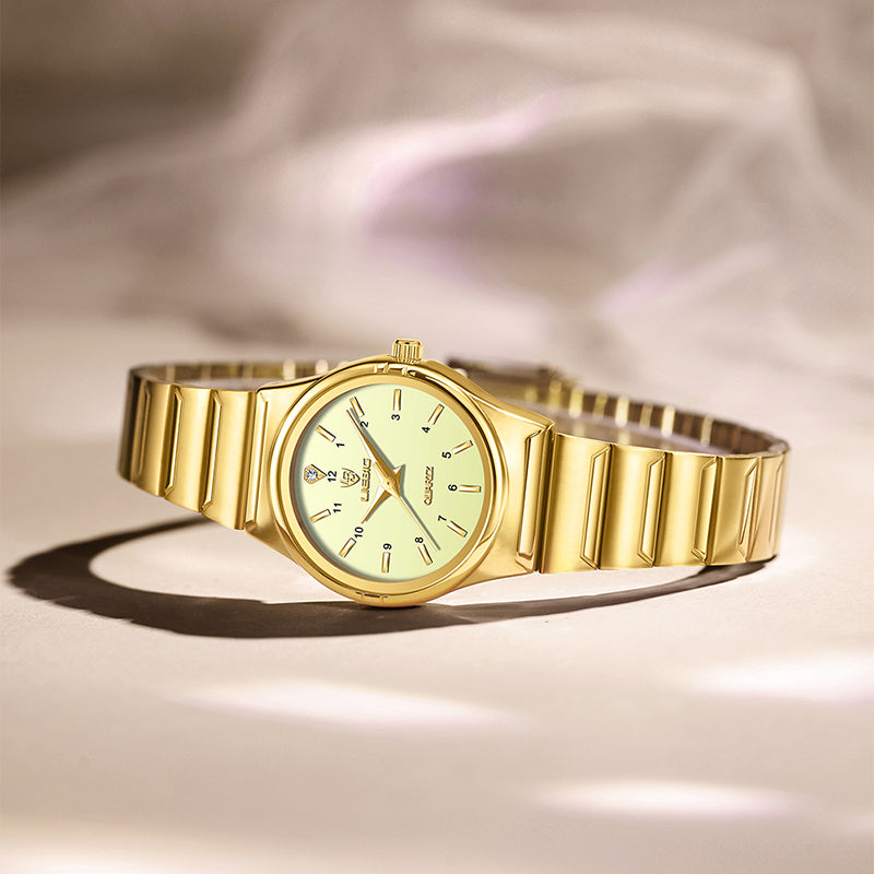 Classy Silver Toned Couple Wristwatch