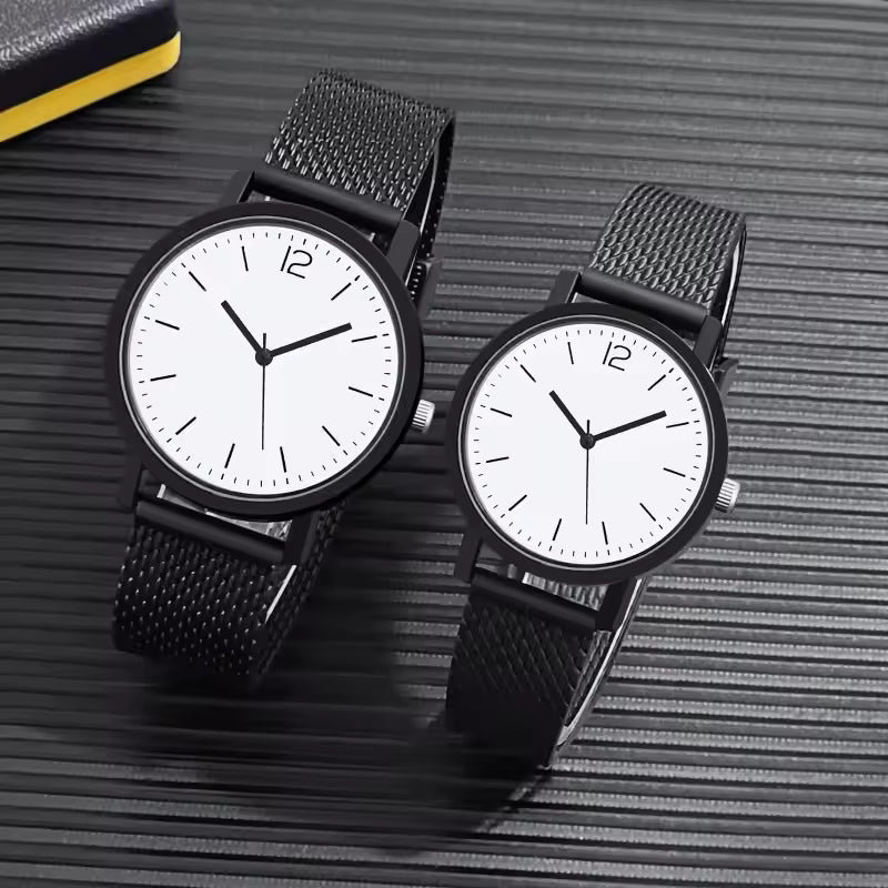 Black-Toned Couple Quartz Watch
