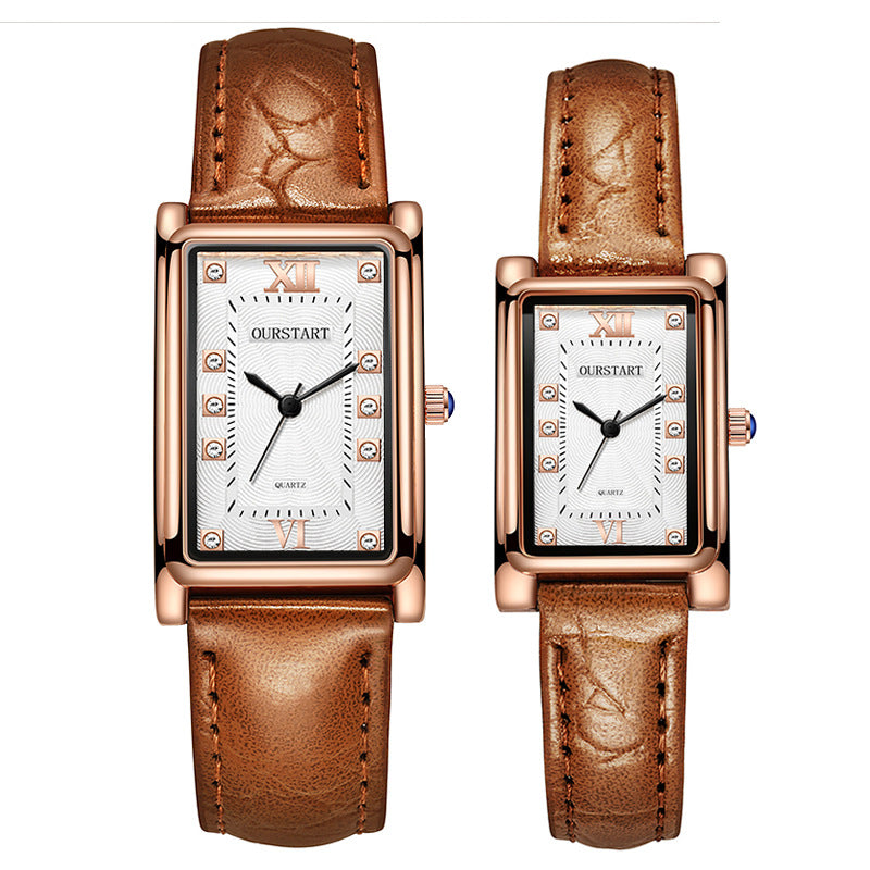 Exquisite Leather Strap Couple Watch