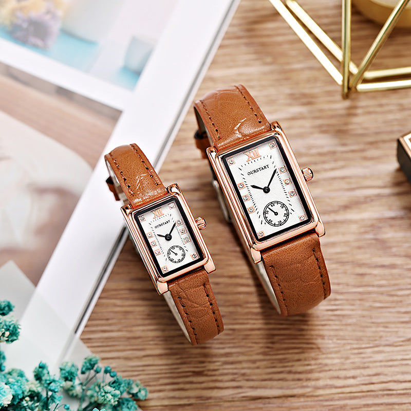 Exquisite Leather Strap Couple Watch