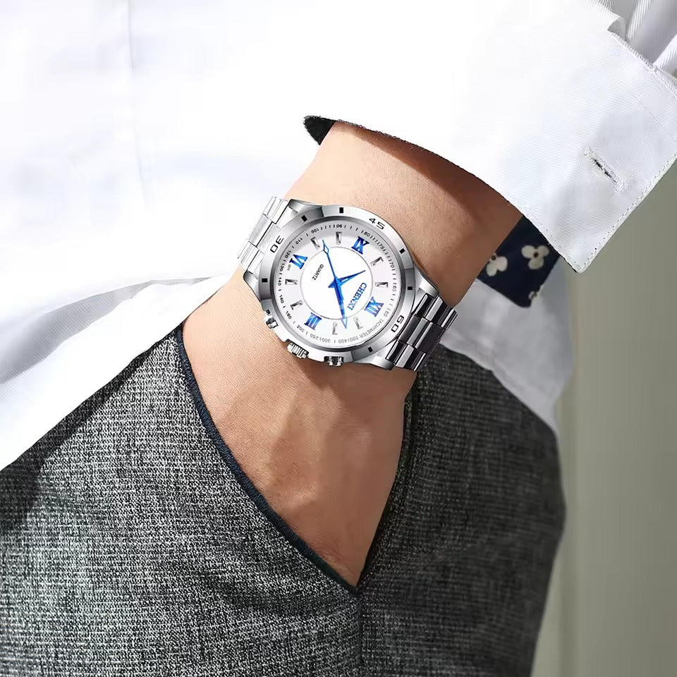 Refined Stainless Minimalist Couple Watch