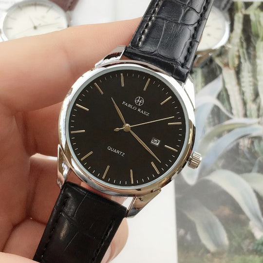 Lifestyle Essential Leather Strap Wristwatch