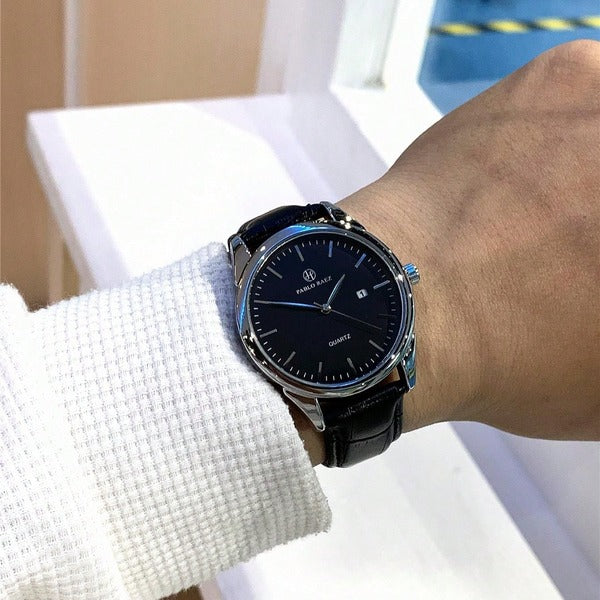 Lifestyle Essential Leather Strap Wristwatch