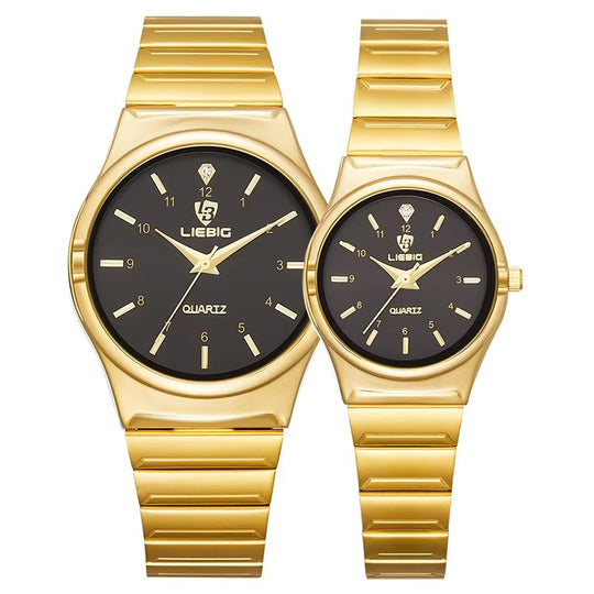 Classy Silver Toned Couple Wristwatch