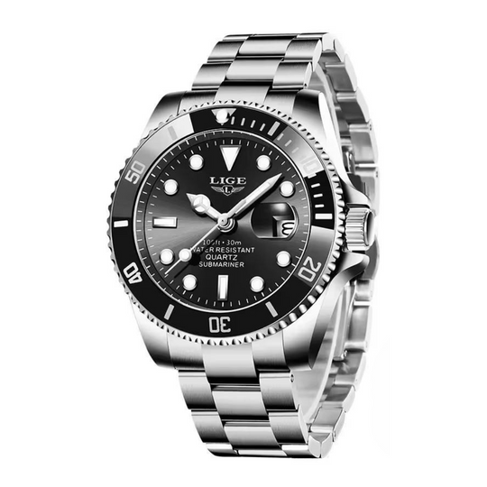 Masculine Signature Stainless Diver Watch