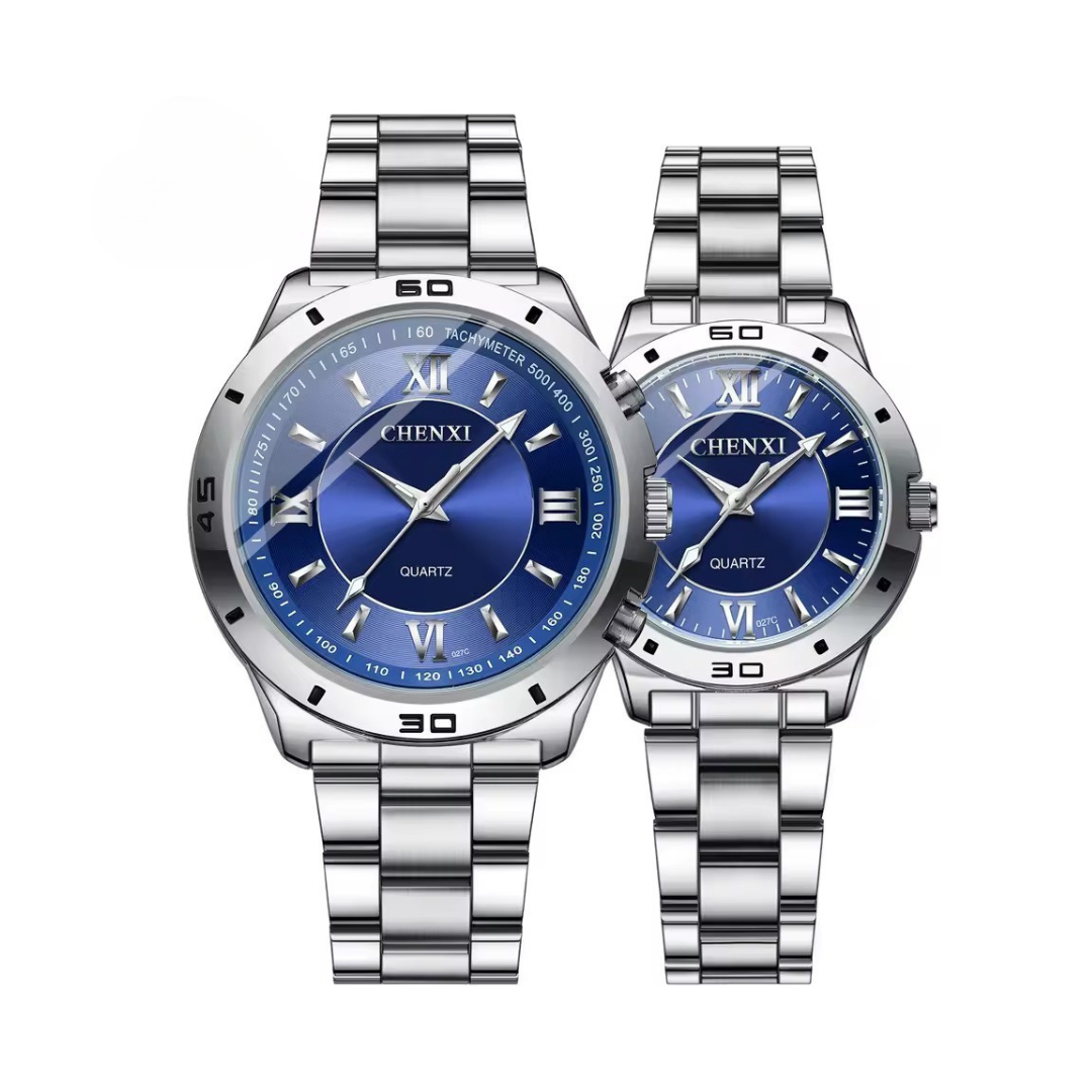 Refined Stainless Minimalist Couple Watch