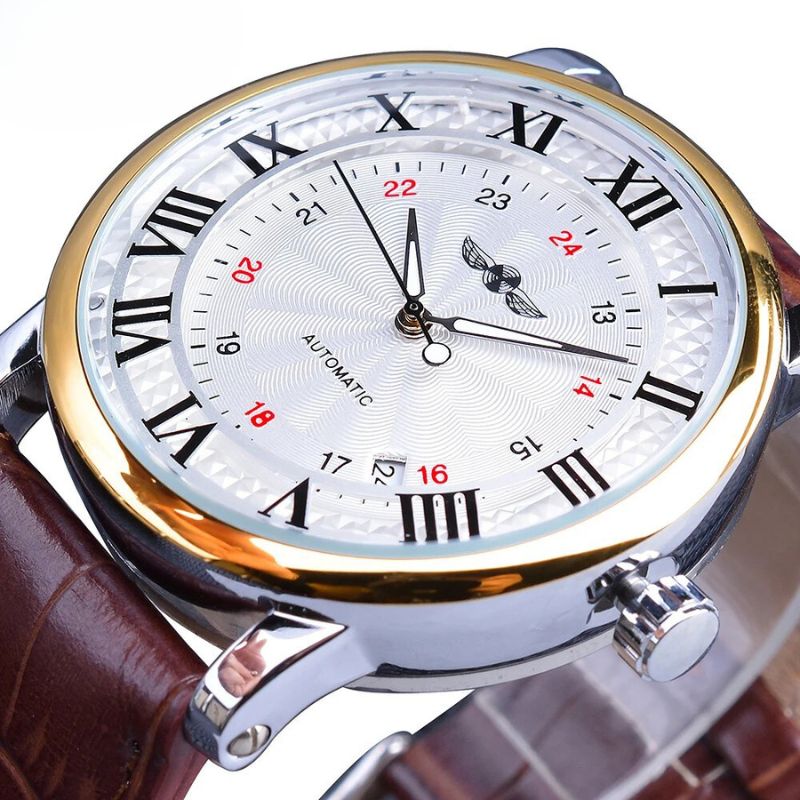 Fashion Luxury Leather Full Automatic Mechanical Watch