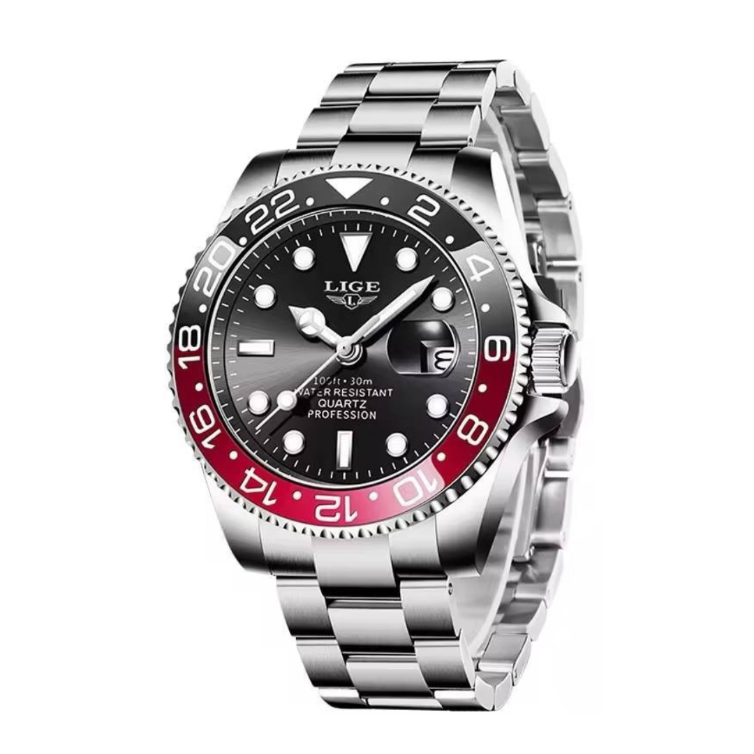 Masculine Signature Stainless Diver Watch