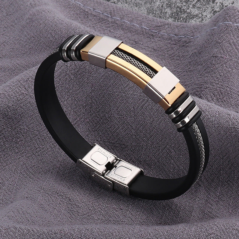 Signature Quartz Leather Watch & Bracelet Set