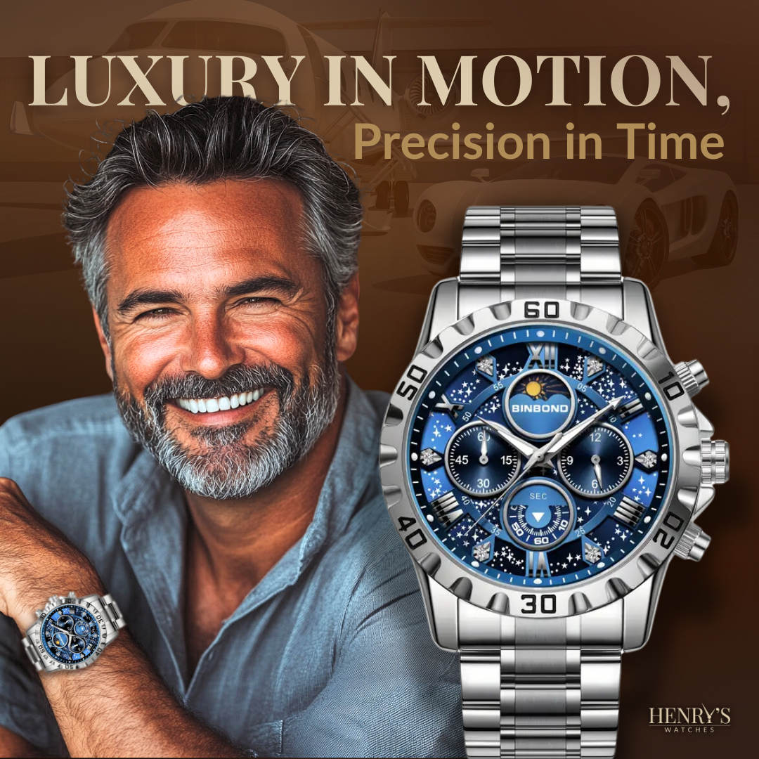 Luxury Chronograph Watch with Metal Band