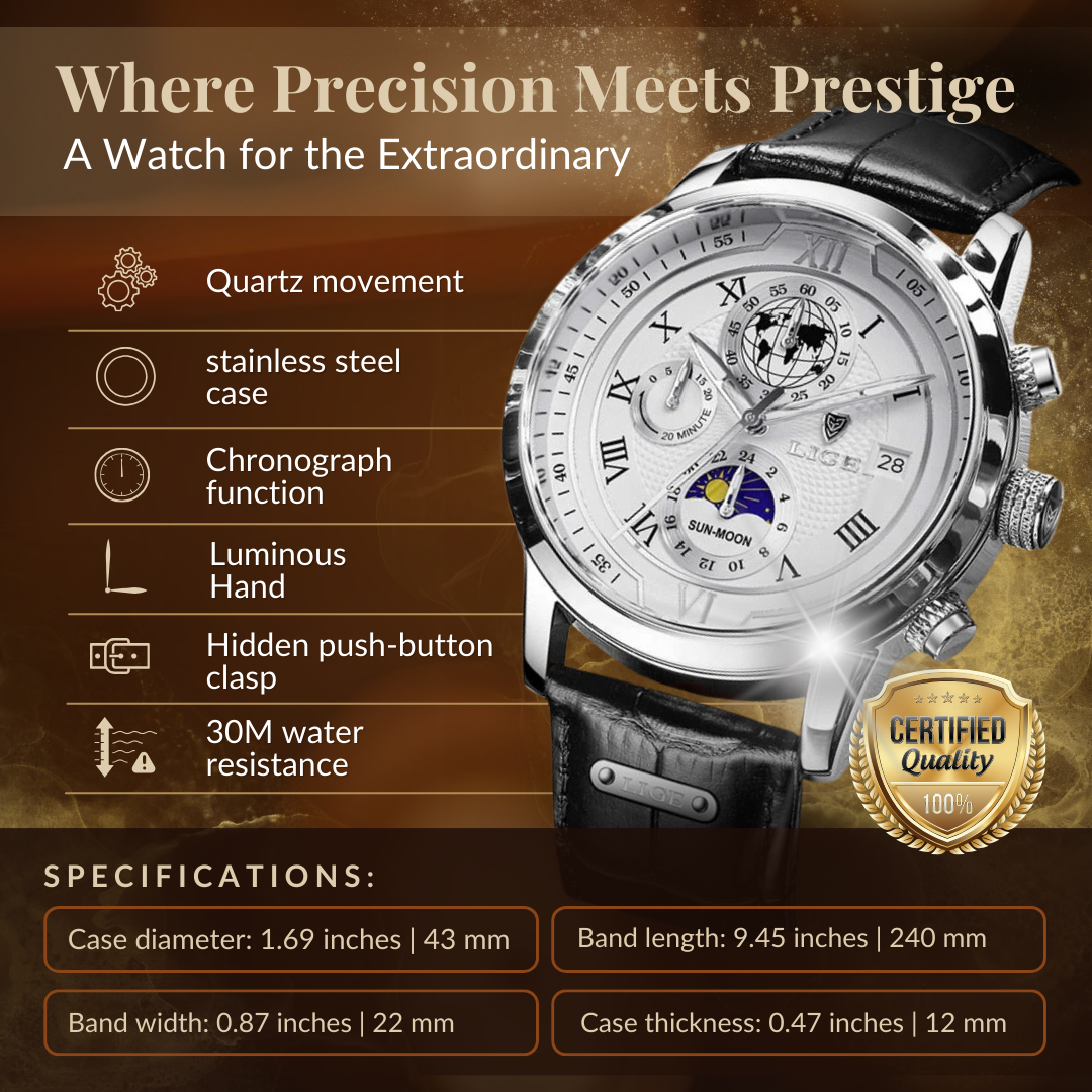 Premium Leather Band Chronograph Watch