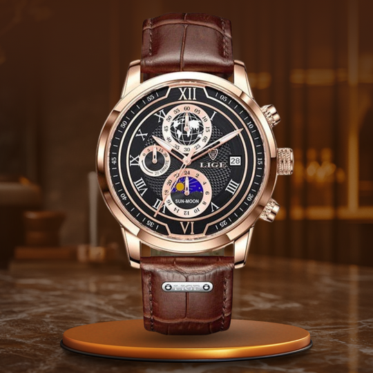 Premium Leather Band Chronograph Watch