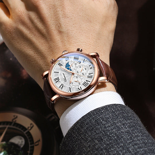 Luxury Leather Strap Quartz Watch