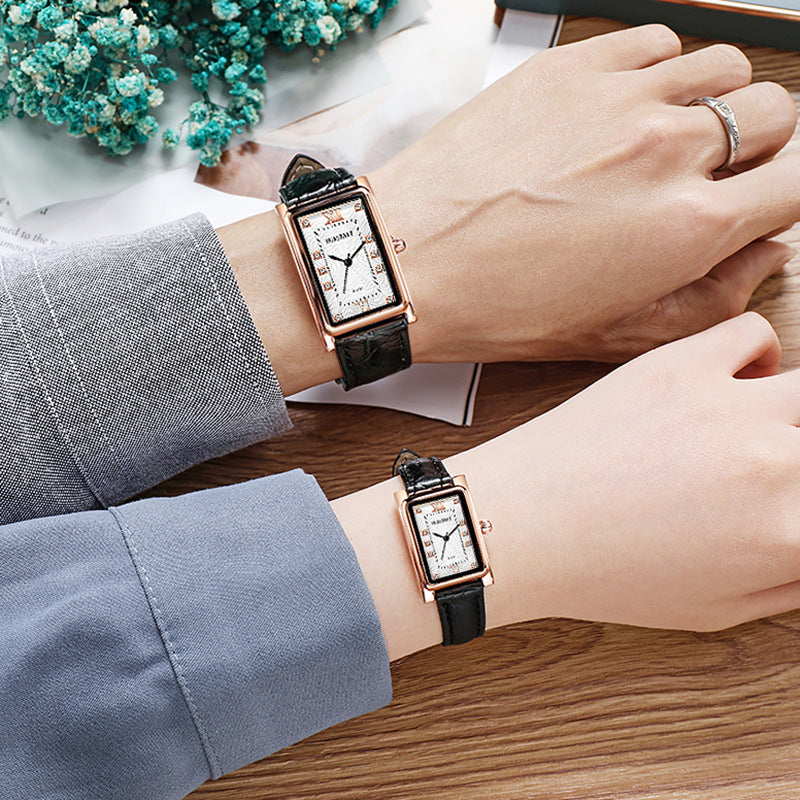 Exquisite Leather Strap Couple Watch