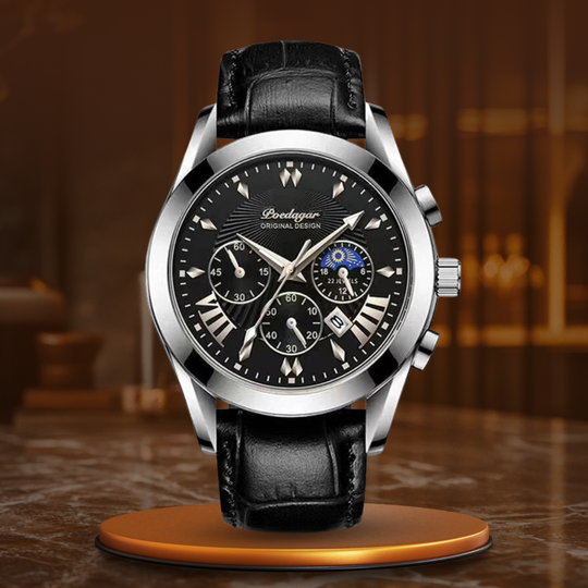 Sleek Leather Band Luxury Watch