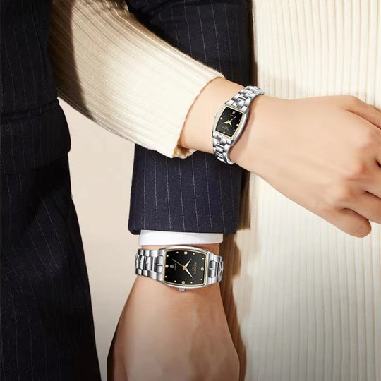 Square Style Quartz Couple Watch